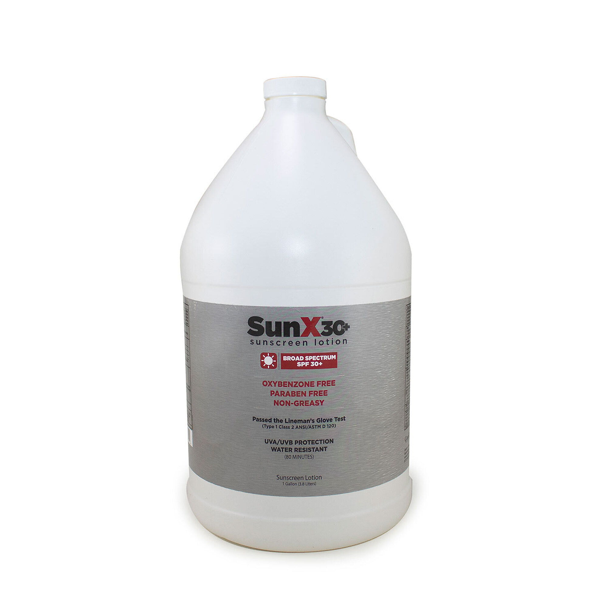 Aero Healthcare SunX30 Sunscreen Lotion — 1 Gallon, SPF 30+, Water-Resistant, Model# 71771